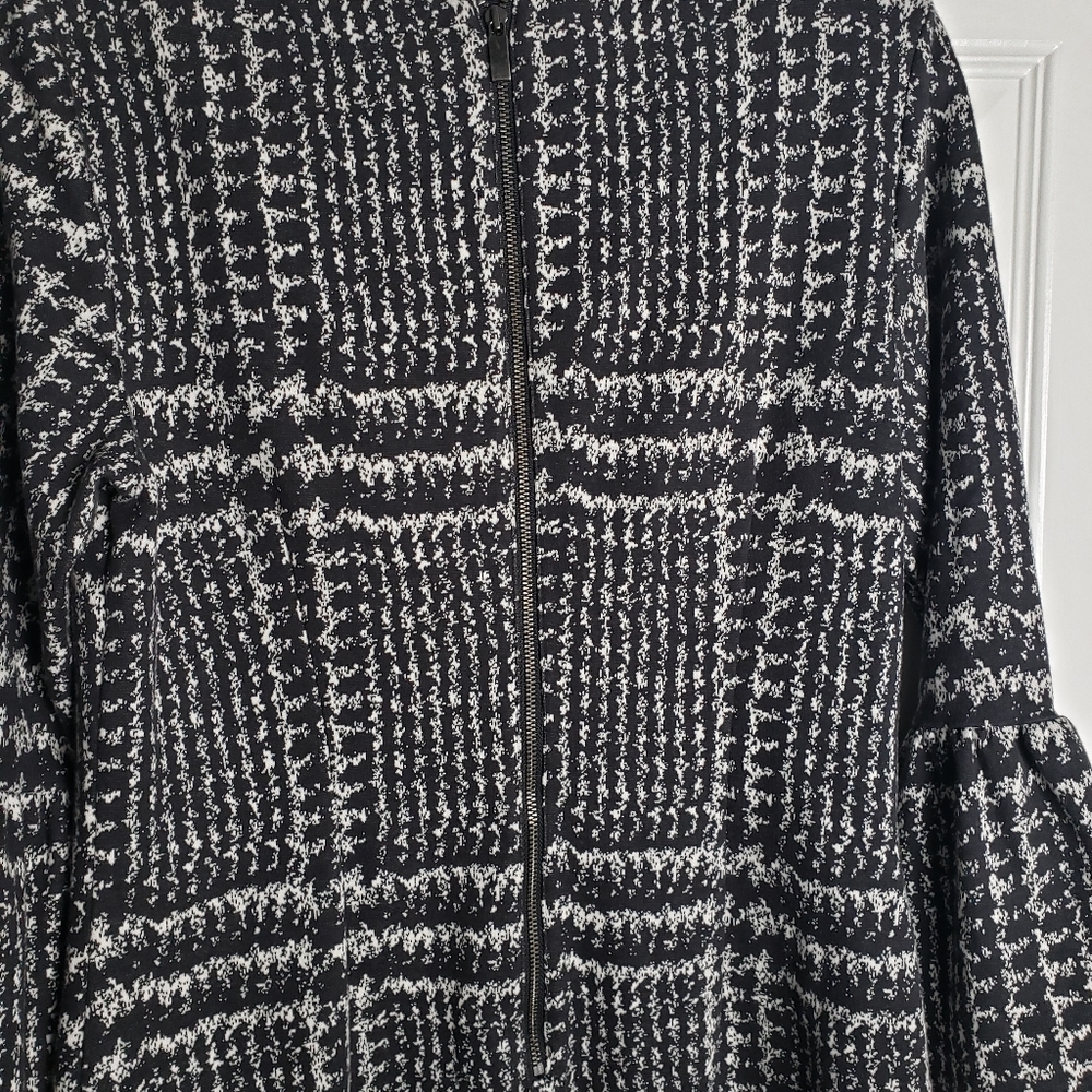 Talbots Womens Dress Black Sheath Workwear Houndstooth Cotton Blend Knit - Picture 7 of 8